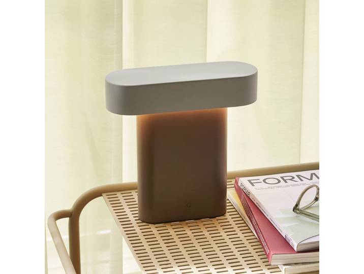 Sleek Tischleuchte Brown/Light Grey - Hübsch - Wohnzimmer - Design - Metall - Einflammig