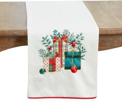 Saro Lifestyle "Christmas Gifts Table Runner - 16""x72"""