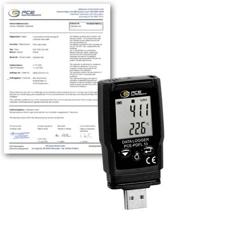 PCE Instruments PCE-PDFL 10-ICA PCE-PDFL 10-ICA PDF-Datenlogger kalibriert (ISO) Messgröße Luftfeuchtigkeit, Temperatur