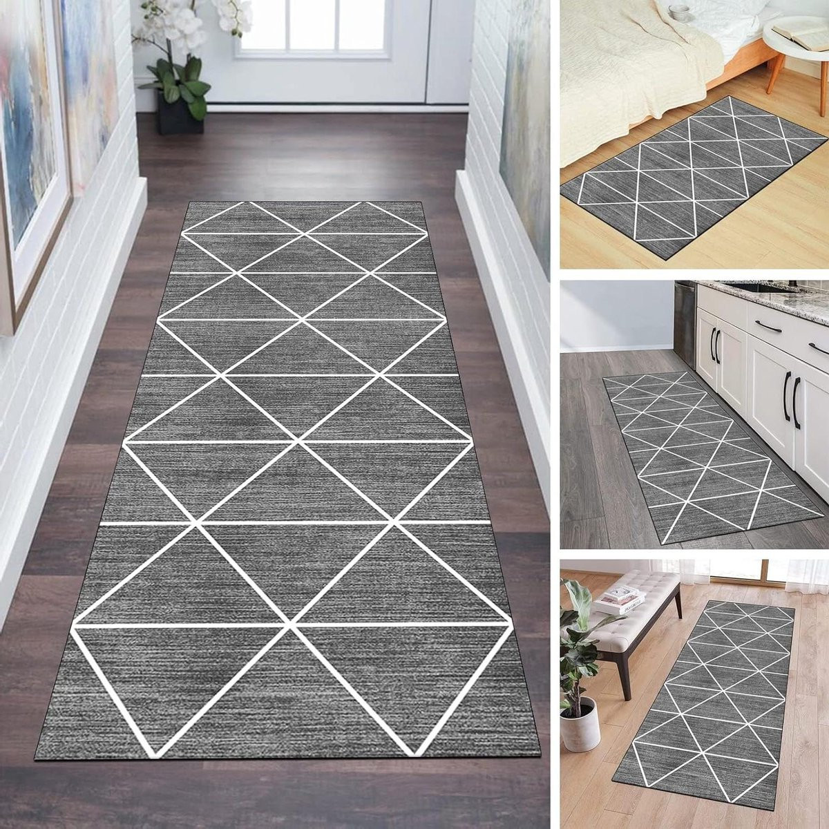 Grijs Keukentapijt Loper - Antislip Gangkleed - 70 x 120 cm