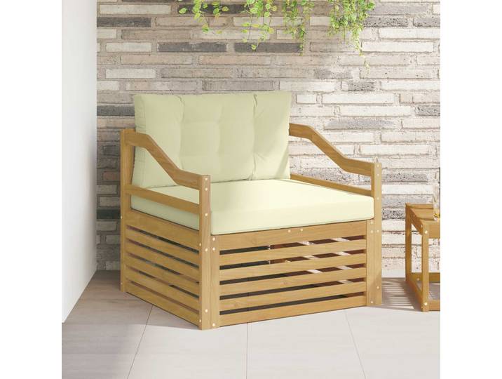 vidaXL Outdoor-Sofa Weiß und Creme