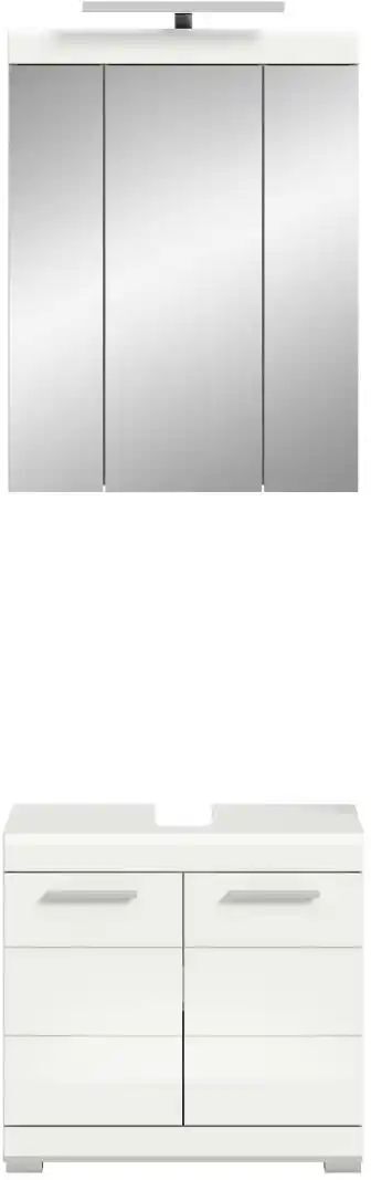Höffner Badmöbel-Set SCHLOONSEE  2 teilig  inklusive LED Beleuchtung  bestehend aus: