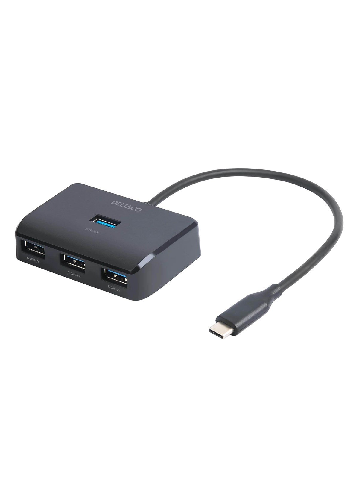 Deltaco HUB203 USB-C USB-Hubs - USB 3.0 - 4 - silber