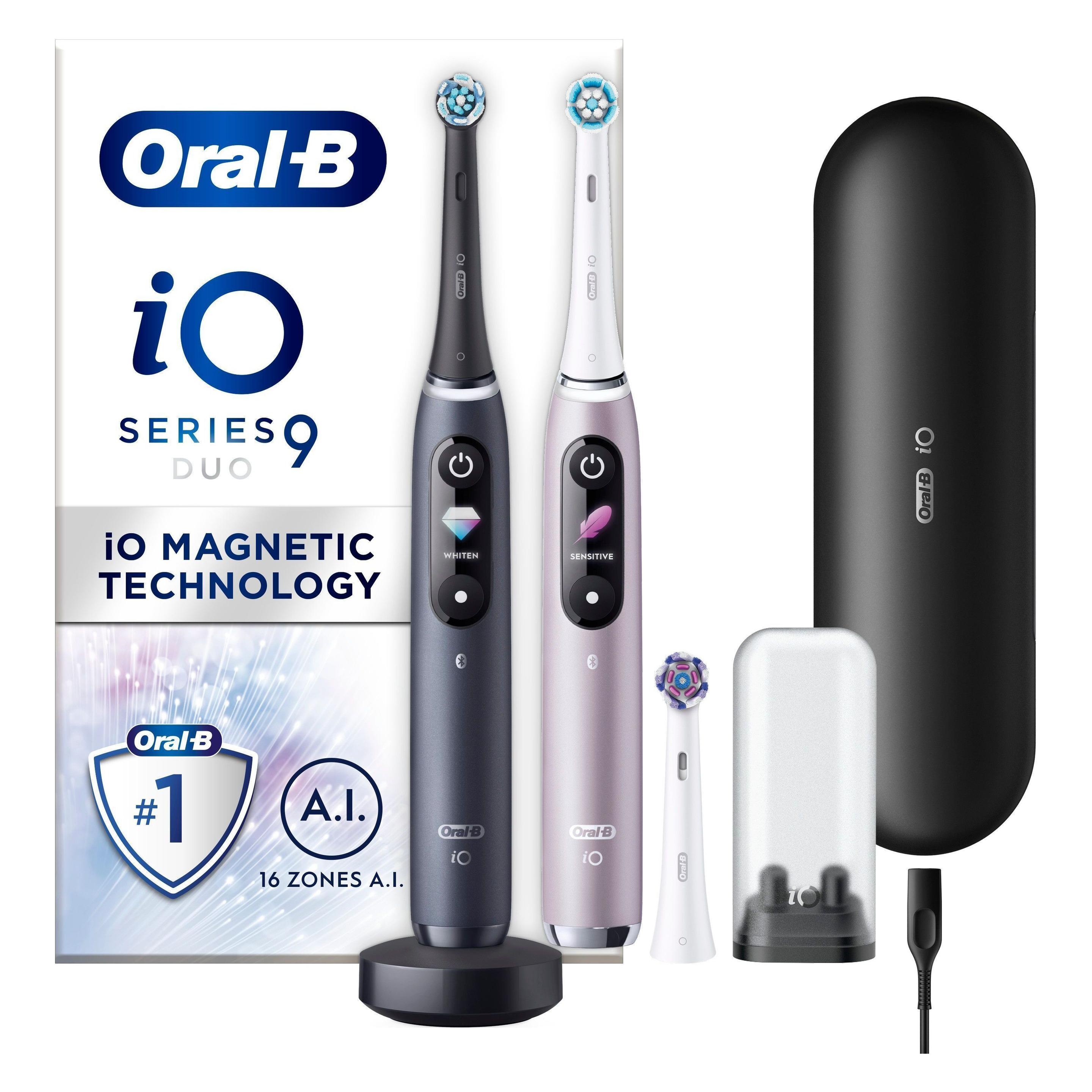 Oral-B iO9 Duo Pack Black Onyx & Rose Quartz Electric Toothbrush (8700216387149)
