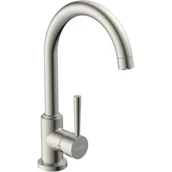 Schütte, Küchenarmatur, Wasserhahn Küche CORNWALL Spültischarmatur Niederdruck Edelstahl gebürstet Schwenkbar 79129U