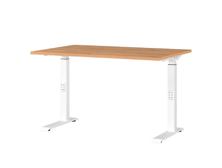 Bureau réglable Downey 120cm Marron/Imitation chêne Grandson/Blanc
