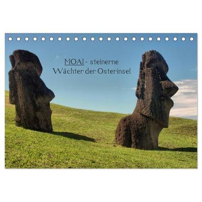 MOAI - steinerne Wächter der Osterinsel (Tischkalender 2026 DIN A5 quer), CALVENDO Monatskalender