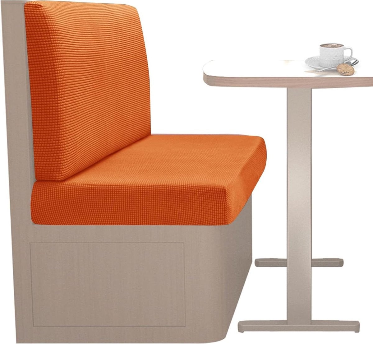 Set van 2 elastische kussenslopen voor bankhoezen in het oranje om je meubels te beschermen