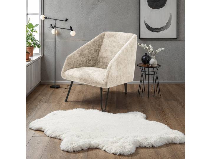 Loungesessel Beige Samt Nalia 60 x 71 x 83cm