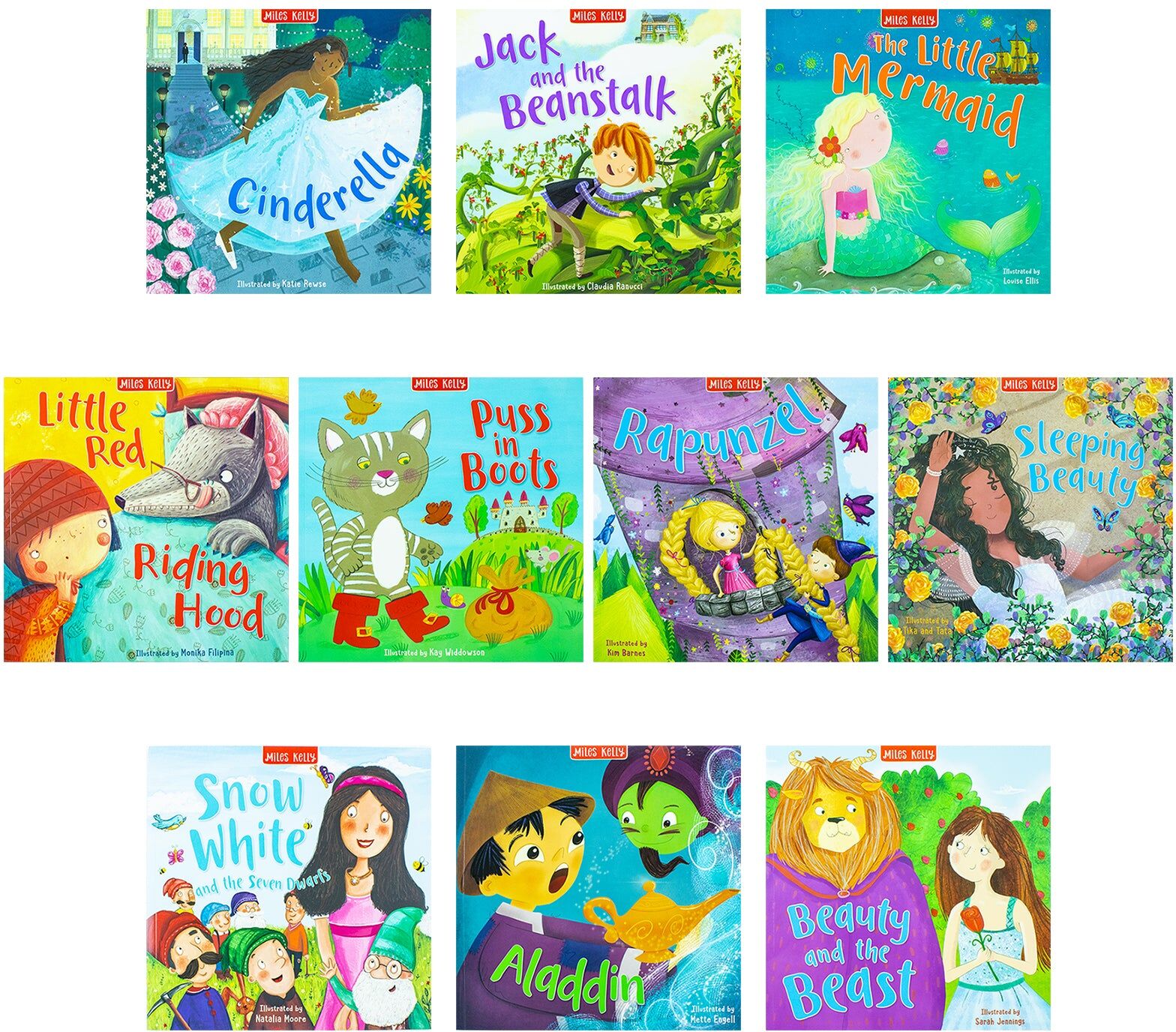Miles Kelly Publishing Ltd Fairy Tales Little Adventure 10 Books Collection Set – Cinderella, Aladdin & Classic Story Collection for Kids