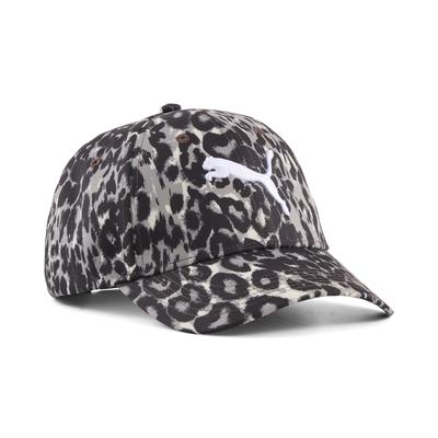 Flex Cap PUMA "Essentials Elevated Bedruckte Baseball-Cap Erwachsene", Gr. onesize, schwarz (buttercream leopard gelb), Futter Vorderteil: 100% Polyester, unifarben, Caps
