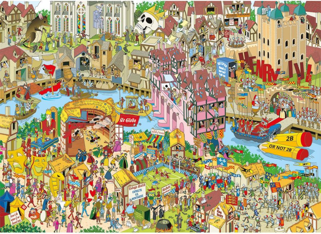 Gibsons Puzzel Shakespeare Shake-up, 1000 stukjes