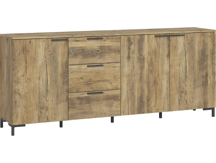 Kommode HOME AFFAIRE Alternative , braun (kastanienfarben), B:200,5cm H:83,5cm T:40cm, Holzwerkstoff, Sideboards, Kommode, Breite 201 cm