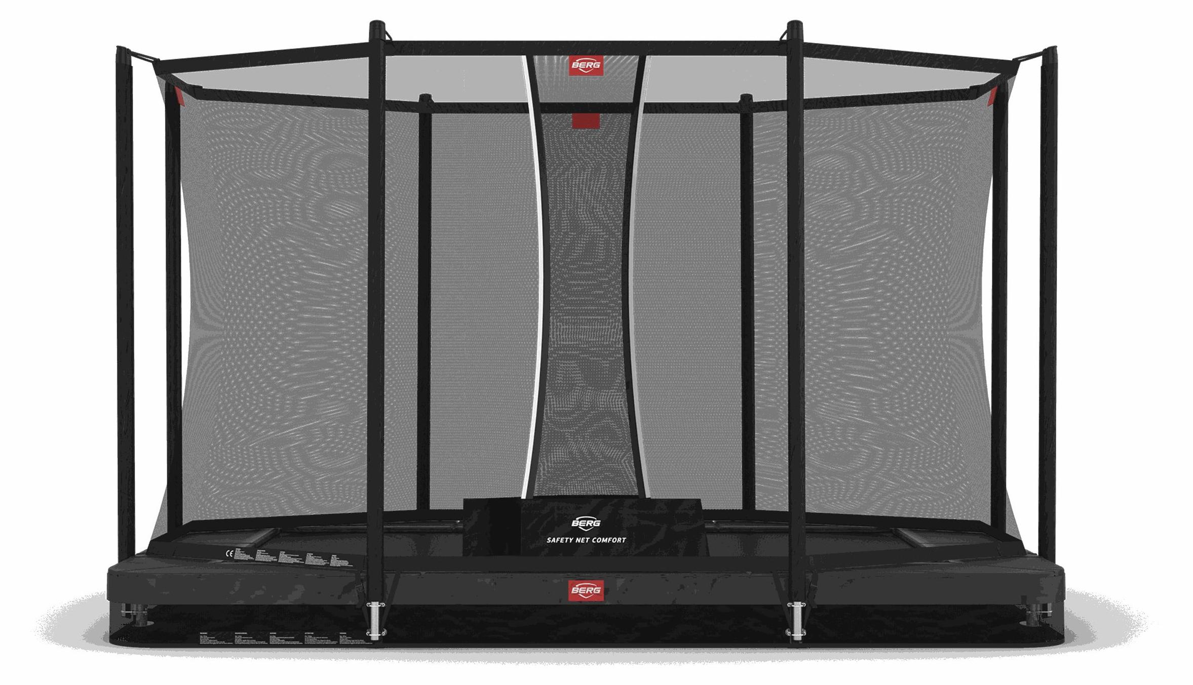 BERG Bodentrampolin Ultim Favorit InGround 330 + Sicherheitsnetz Comfort Grau