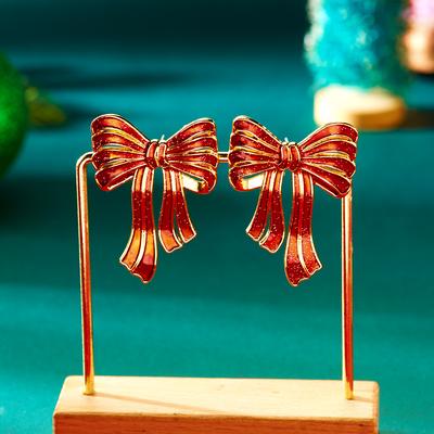 Multicon Wholesale Hub Cute Snowman, Colorful Crystal Zircon, Dangle Earrings For Women, Christmas Tree Snowflake Bow, Xmas New Year Party Gift 17