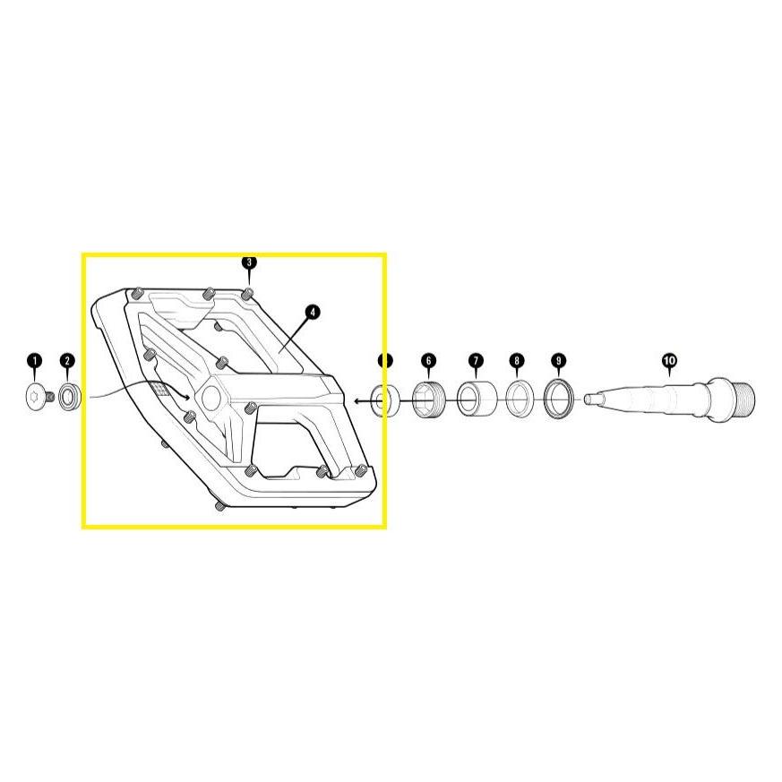 Crankbrothers Pedal Body Pedalkörper, Stamp V2, Level 2, large, rechts, black (40083558)