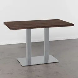BIG Möbel GmbH Bistrotisch 120x80 cm | Walnuss | Edelstahl Gestell