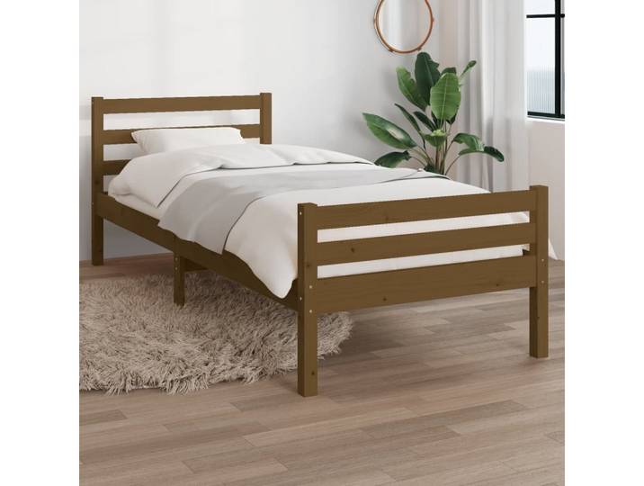 furnicato Bettgestell Holzbett Massivholz Honigbraun 195,5x145,5x69,5 cm (1-tlg)