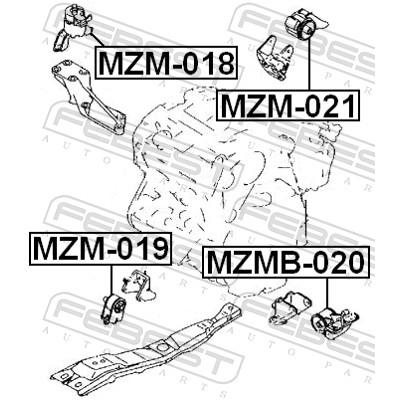 FEBEST Lagerung, Motor MZM-019 vorne für MAZDA