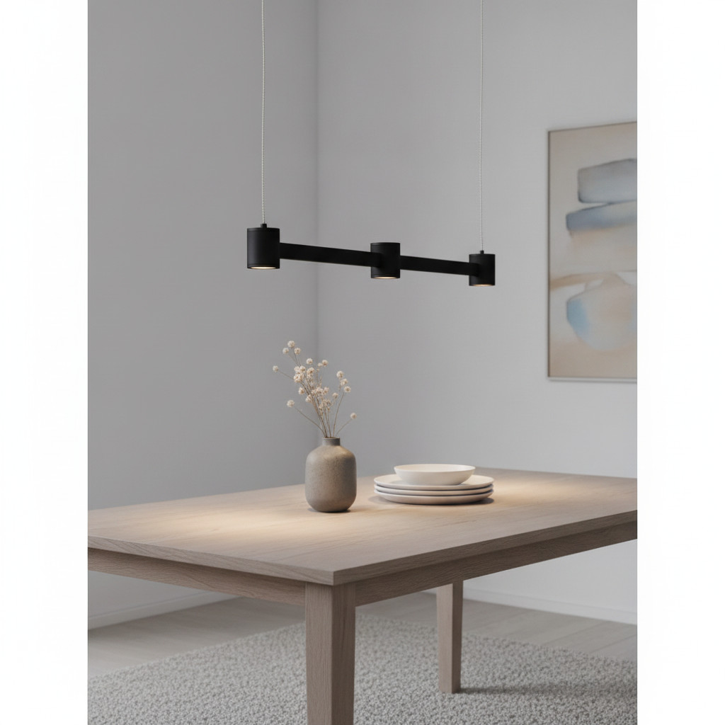 Lyora Design hanglamp Puize 3-lichts zwart aluminium met LED