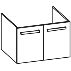 Artiqua 413 Waschtischunterschrank für Acanto 500622, 500630, Quarzgrau Hochglanz Select, 413-WU2T-K 413-WU2T-K164-7162-172