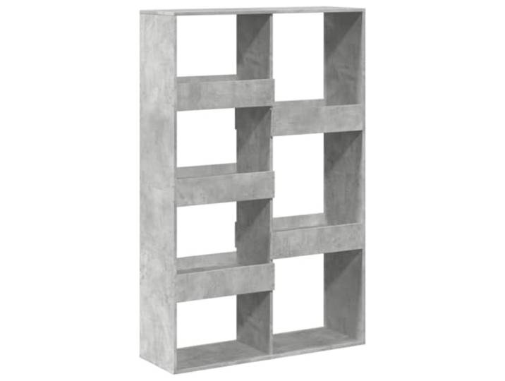 KGHERMDF Standregal Betongrau 100x33x155,5 cm Holzwerkstoff 7 Geräumige Fächer, Raumteiler, Feuchtigkeitsbeständig, Wohnzimmer