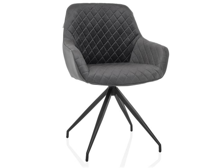 Chaise De Salle À Manger / Chaise À Coque Elverum Velours Gris Hjh Living