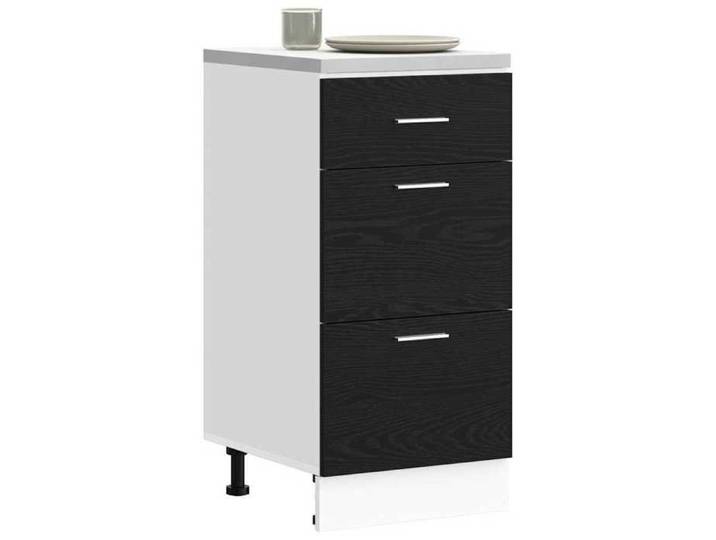 Soldes d'automne Caisson de cuisine Noir - Armoire bas de cuisine - Vitrine de cuisine - bas avec tiroir - chêne Noir - 40x46x81 5c