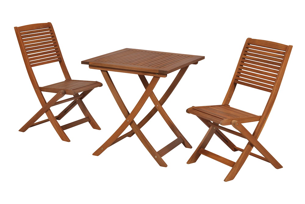 MERXXHANDELS Bali Set 3tlg Akazie Klapptisch 70 x 70 cm 16980454