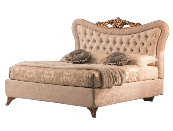 Xlmoebel Bett Beige Chesterfield Stil Polsterbett von Arredoclassic (Bett, 1-tlg., Bett), Hergestellt in Europa