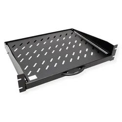 Value 19"-Fachboden, 2HE, ausziehbar, Serverschrank Zubehör, Schwarz