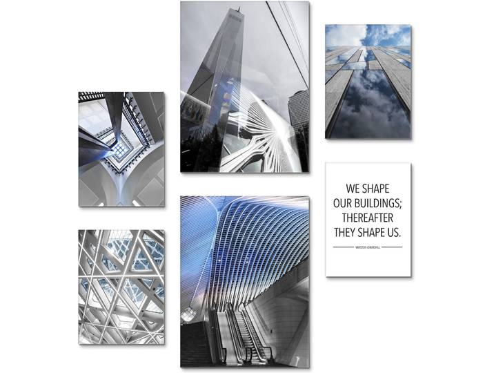 Wandbild GOODPRODUCT Urban Cityscapes , farbe bild(er): blau, B:60cm H:45cm T:0,8cm, Holz, Leinwand, Bilder, Wandbild, als Poster oder Leinwandbilder Set