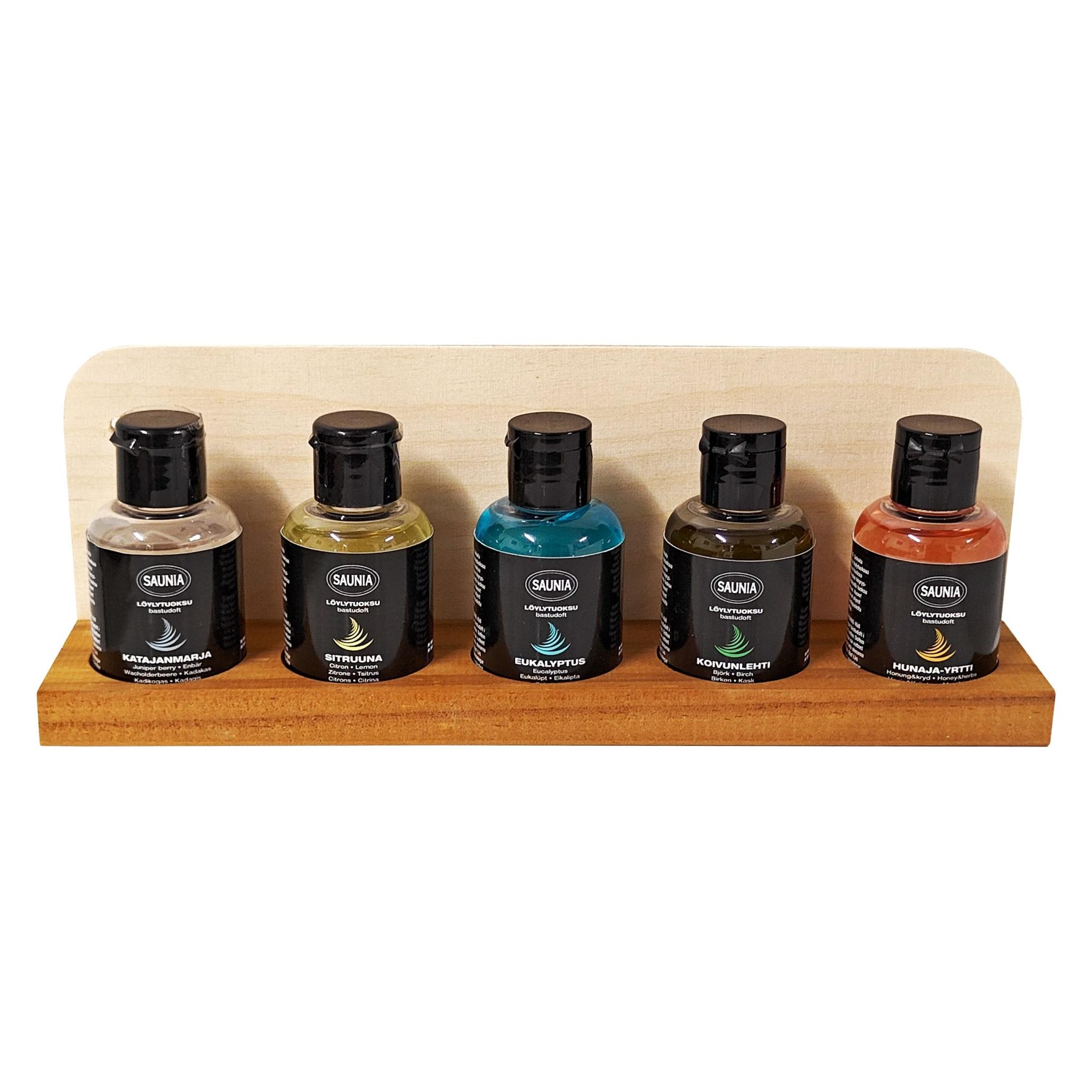 Saunia Sauna-Aroma-Set, mit Ablage, 5 x 50 ml (49164813)