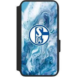 Nivocase Klapphülle für Samsung Galaxy S22 Handyhülle aus Kunst Leder NIVOflip schwarz FC Schalke 04 (Samsung Galaxy S22), Smartphone Hülle, Schwarz