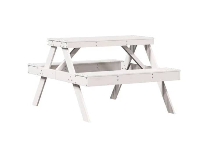 TUERYAFEK Picknicktisch 105x134x75 cm Massivholz Kiefer Robuste Tischplatte, Latten-Design gegen Wasseransammlung, für Garten Terrasse