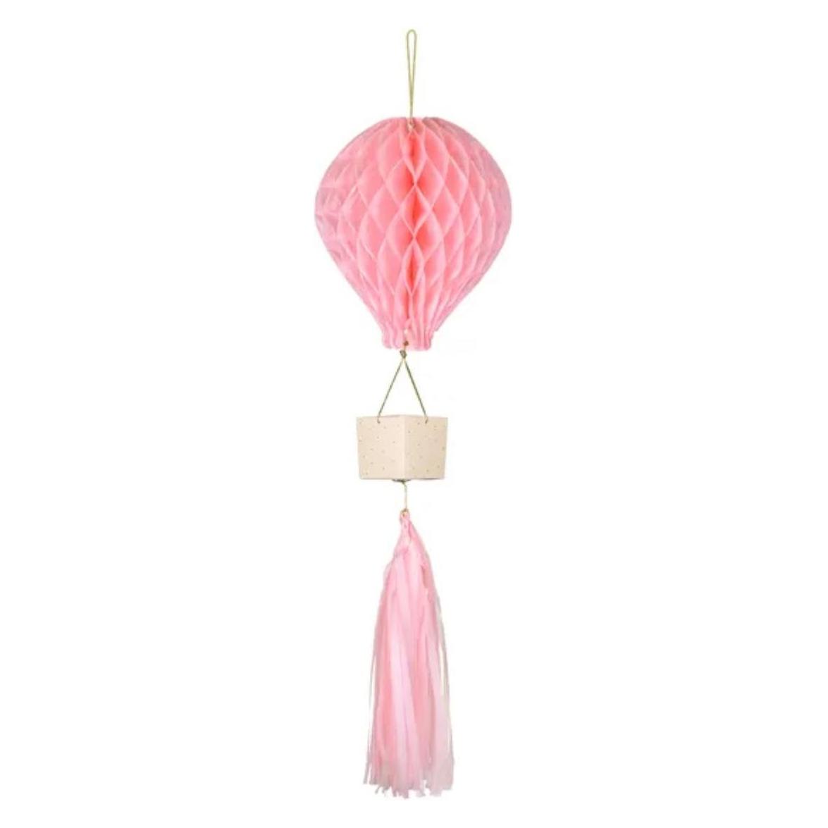 Partydeco Nid d'abeille - Montgolfière rose (1 Stk.) (DB3-081)