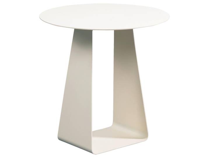 Xora Beistelltisch, Creme, Metall, rund, U-Form, Bodenplatte, 45x45x45 cm, einfacher Aufbau, Wohnzimmer, Wohnzimmertische, Beistelltische, Beistelltische Metall