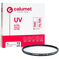 Calumet Filtr Filtr UV SMC TG 72 mm Ultra Slim 28 Layers (72 mm, UV-Filter), Objektivfilter, Transparent