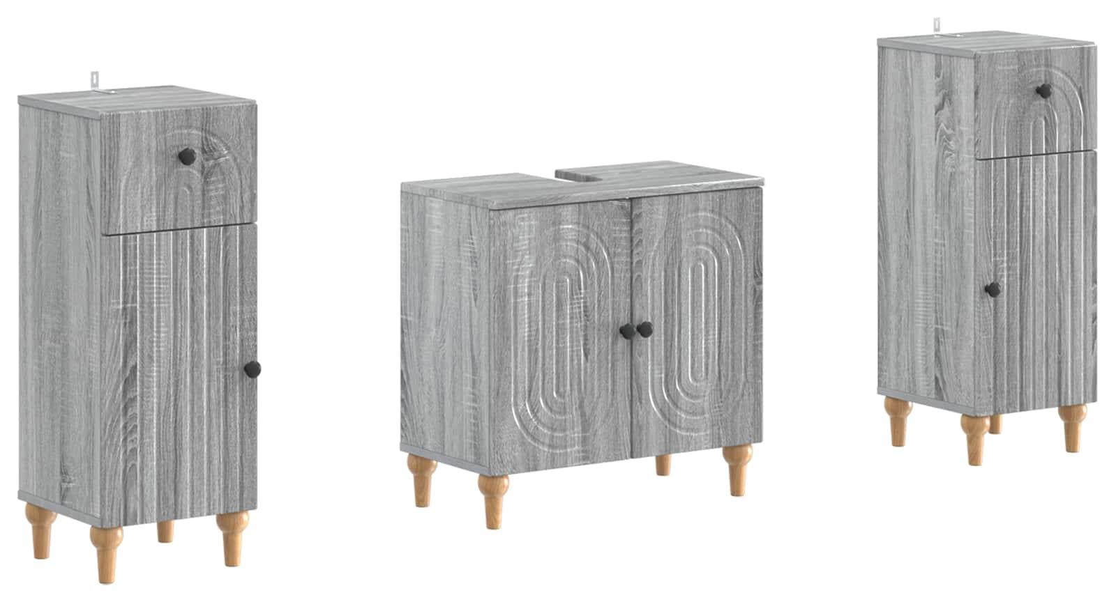 vidaXL 2-delige badkamerset ALKMAAR, Sonoma-grijs