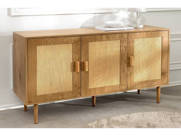 riess-ambiente Sideboard VIENNA 120 cm natur – Wiener Geflecht, Design‑Kommode, Retro, Stauraum (Einzelartikel, 1 St), edler Schrank mit Rattan-Geflecht Türfronten – ideal fürs Wohnzimmer
