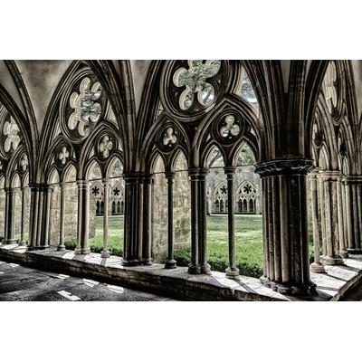 Fototapete PAPERMOON "Mittelalterliche Kathedrale", bunt, B:5m L:2,8m, Vlies, Tapeten