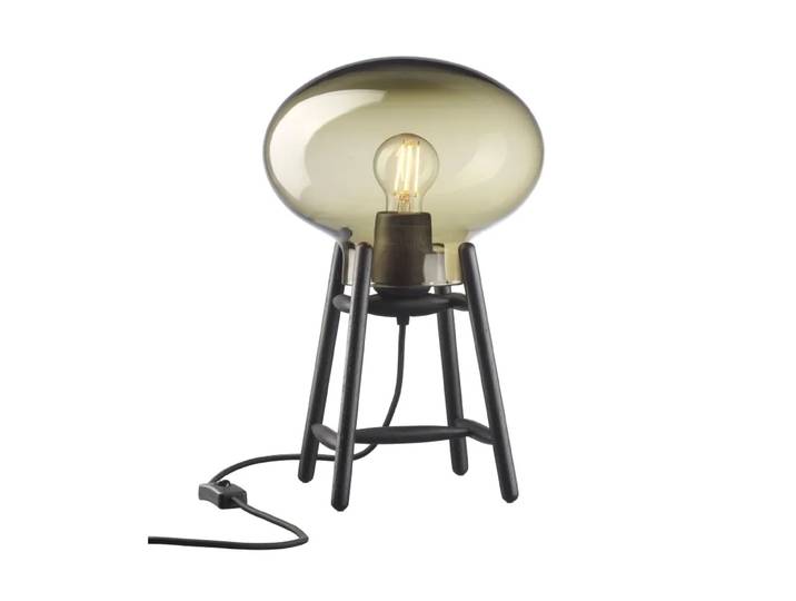 FDB Møbler Lampe de table U4 Hiti Smoked glass-oak black painted