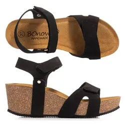 BONOVA Damen-Sandalette Klettverschluss Keilabsatz ca. 6,0cm Super-Soft-Fußbett