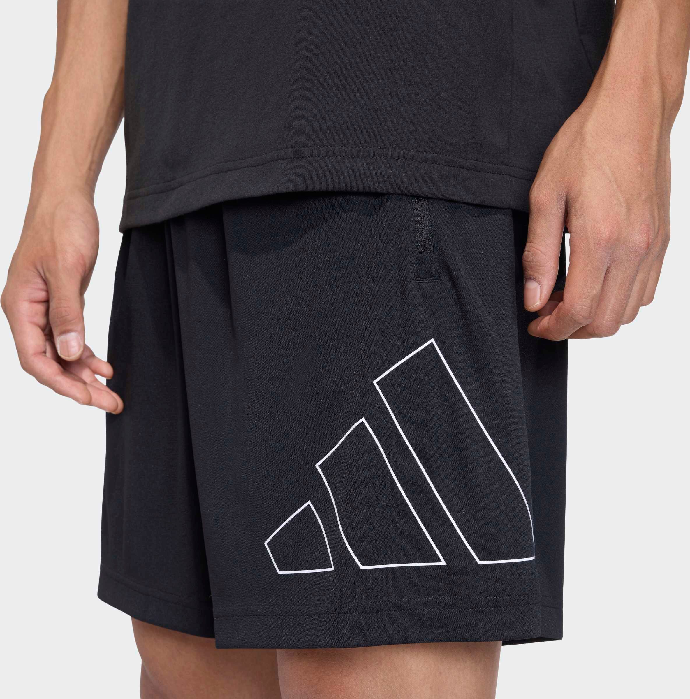 Shorts ADIDAS PERFORMANCE "WORKOUT ESSENTIALS BASE PIQUE BIG LOGO", Herren, Gr. XXL, N-Gr, schwarz, innenbeinlänge ca. 23 cm, Obermaterial: 100% Polyester, Hosen Shorts, im Bermudas-Stil, sportlicher Stil, für Erwachsene schwarz, innenbeinlänge ca. 23 cm 