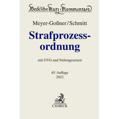 Strafprozessordnung, Gebundene Ausgabe von Bertram Schmitt, C.H. Beck