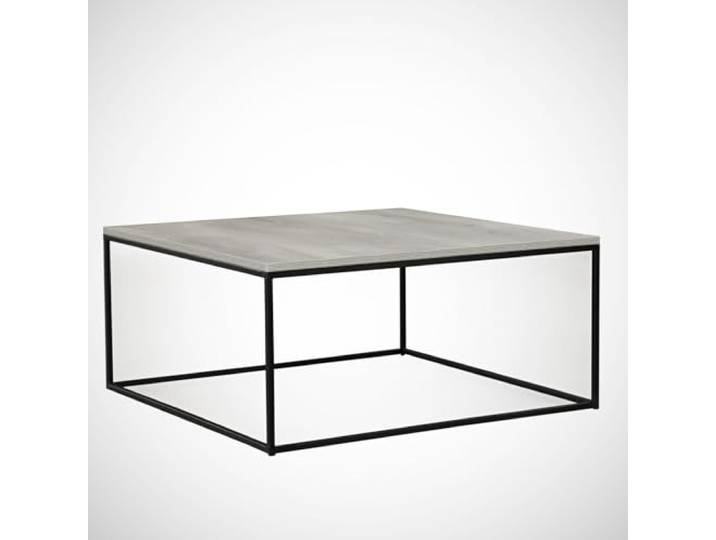 Hanah Home Moderner Couchtisch, Eiche „Sea“, 75 x 43 x 75 cm 100% melaminbeschichtete Spanplatte, 18 mm Stabile Metallbeine, Industriedesign