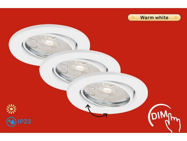 BRILONER LEUCHTEN LED Einbauleuchte DIMM , weiß (weiß, neutral), Leuchten, LED Einbauleuchte