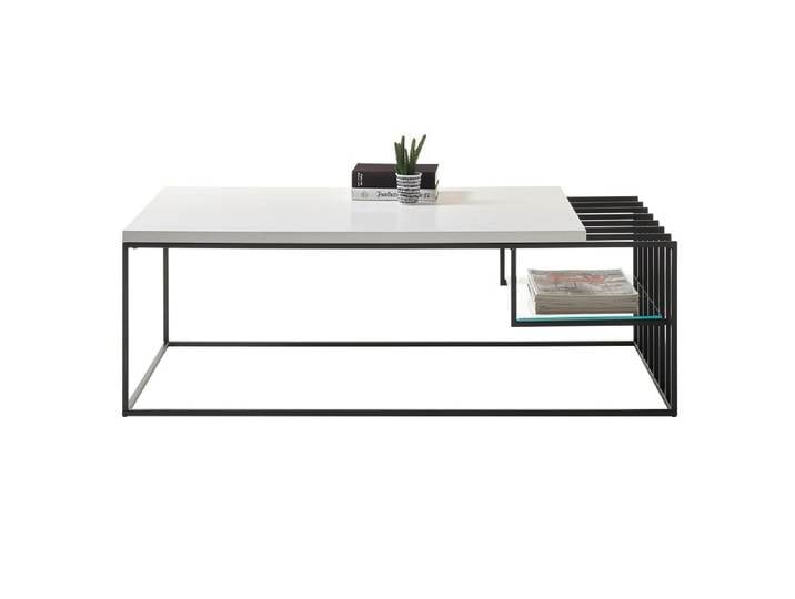 Couchtisch Juba , 120x60 , weiß matt / schwarz