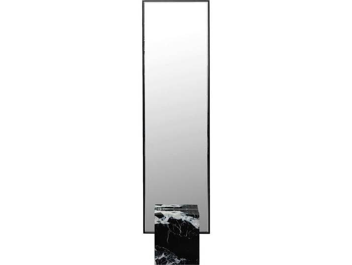 Kare-Design Standspiegel, Grau, Schwarz, Metall, Glas, Stein, Naturmaterialien, rechteckig, 46x180x30 cm, Ganzkörperspiegel, Spiegel, Ganzkörperspiegel