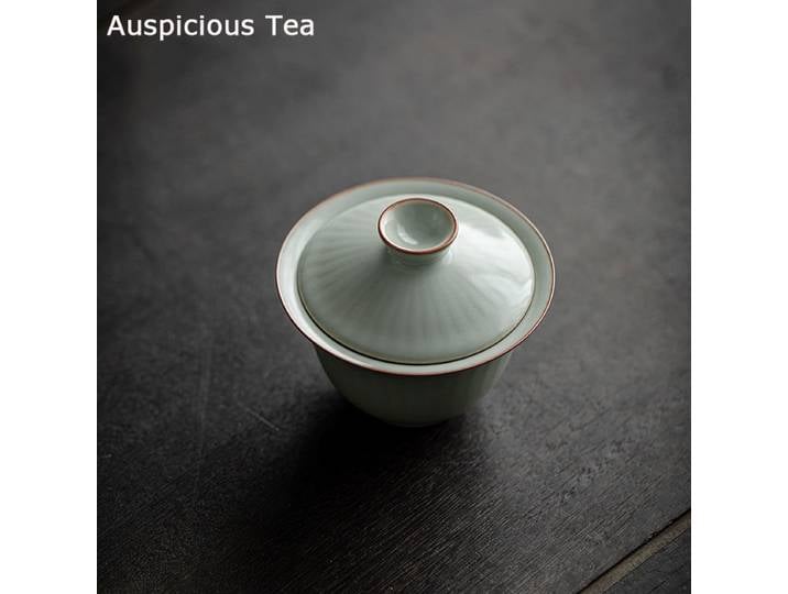 100ml Tianqing Ru Kiln Ceramics Ercai Tea GaiWan Handmade Household Puer Kung Fu Tea Set Tea Ceremony Drinkware Accessories Gift
